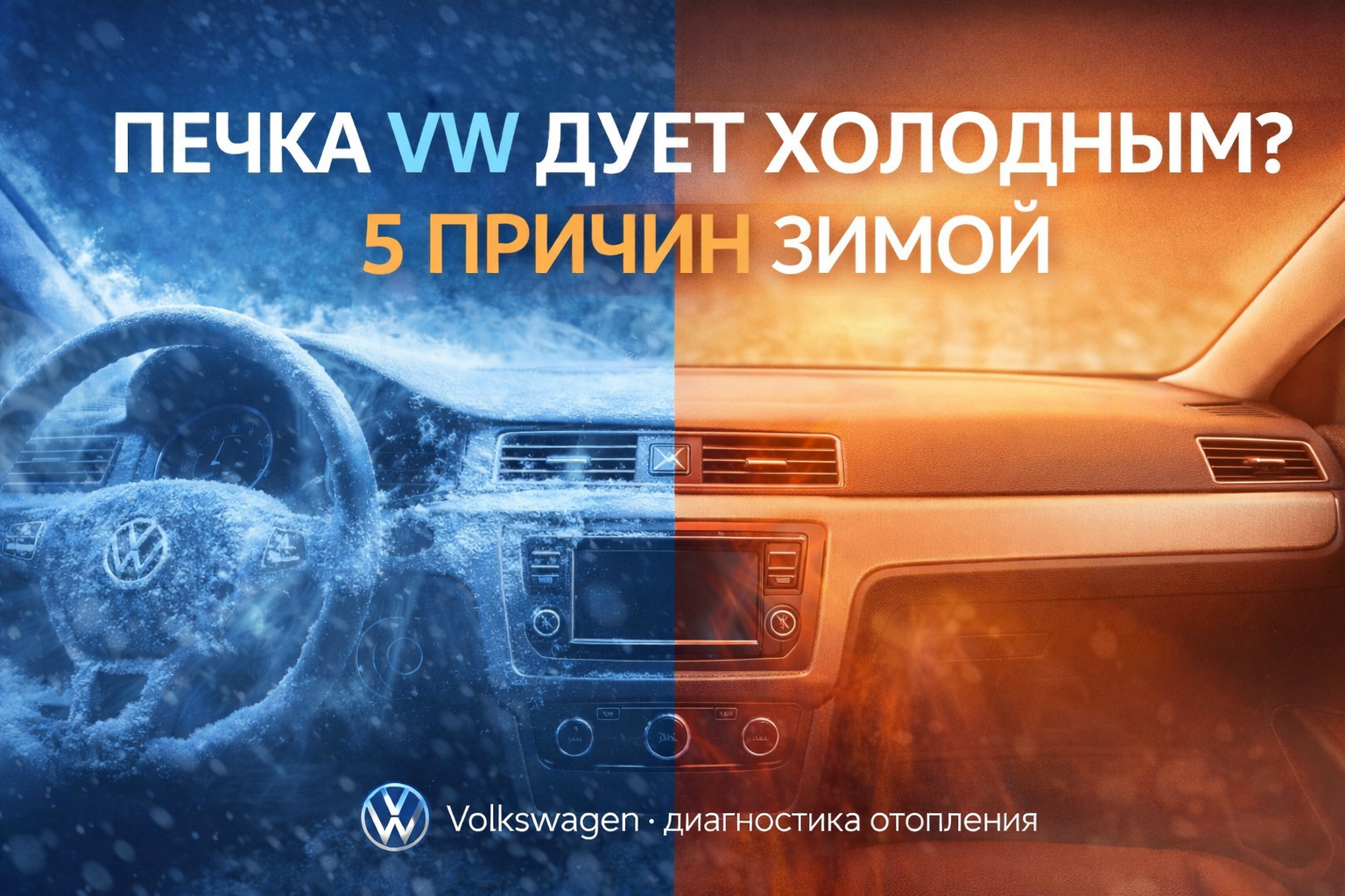 Почему печка Volkswagen может дуть холодным воздухом в минусовую погоду: 5 частых причин